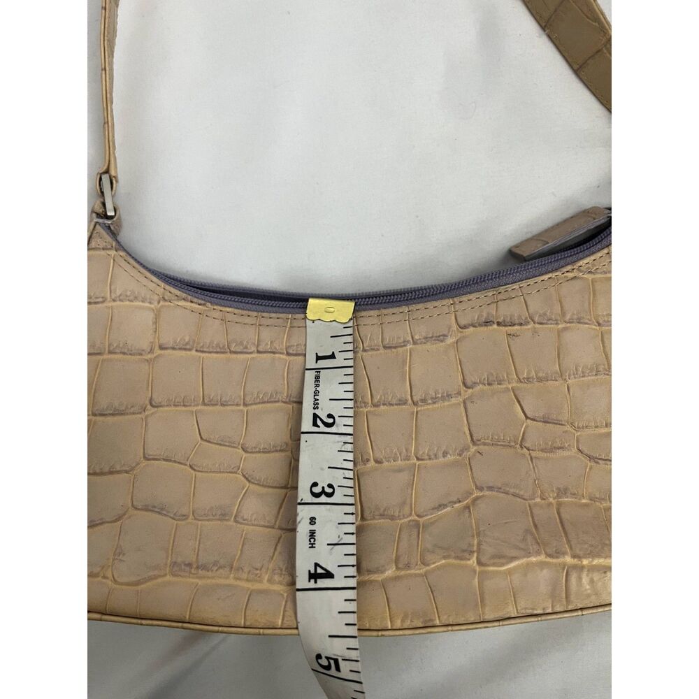 Kenneth Cole Cream Beige Croc Y2K Shoulder Bag Lilac Purple Classic Handbag Cute - Picture 9 of 10